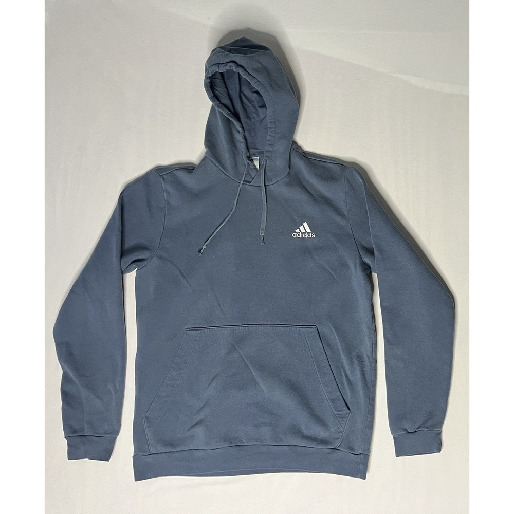 Adidas Pullover Hoodie Sweatshirt Men's Size Large Bluish Gray Long Sleeve Gym